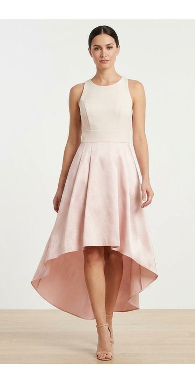 Eliza J Sz 10 Pink Blush High‎ Low Formal Dress Sleeveless Open Back